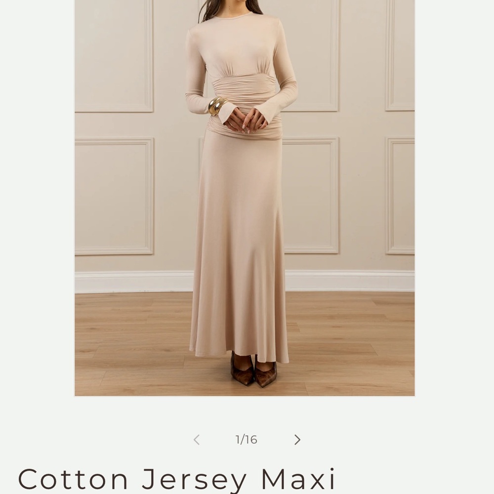 Avanel Couture Cotton Jersey Maxi Dress pink
